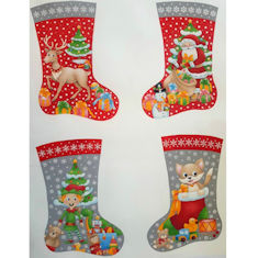 Christmas  Stockings . Panel size 60 x 110cm  Nutex 80170